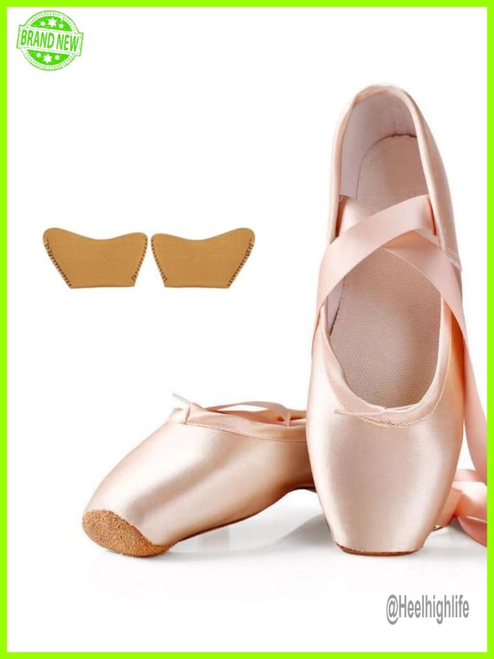 Ballet Pointe Shoes for Women Ladies Professional Satin Dance Shoes with Ribbon